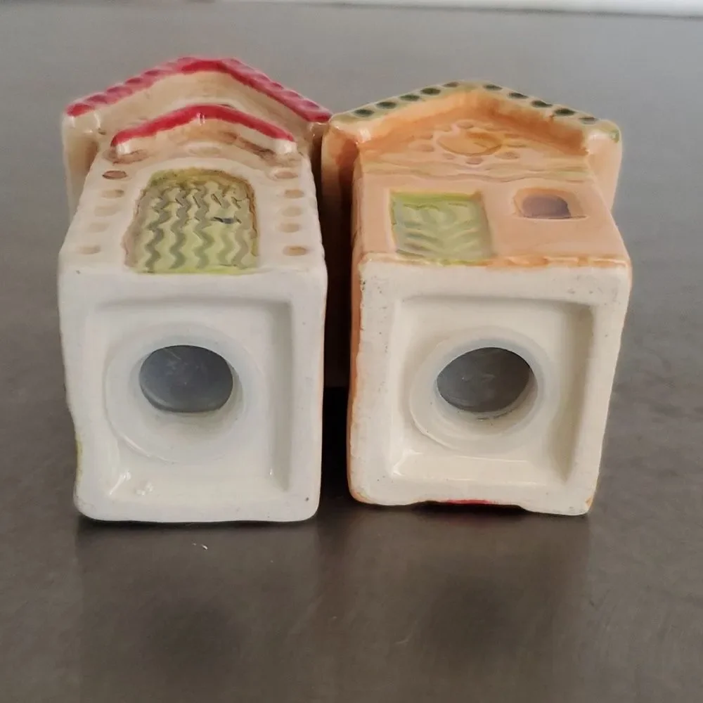 Anthropologie Nathalie Lete Cottage Salt & Pepper Shaker Set Holiday Village